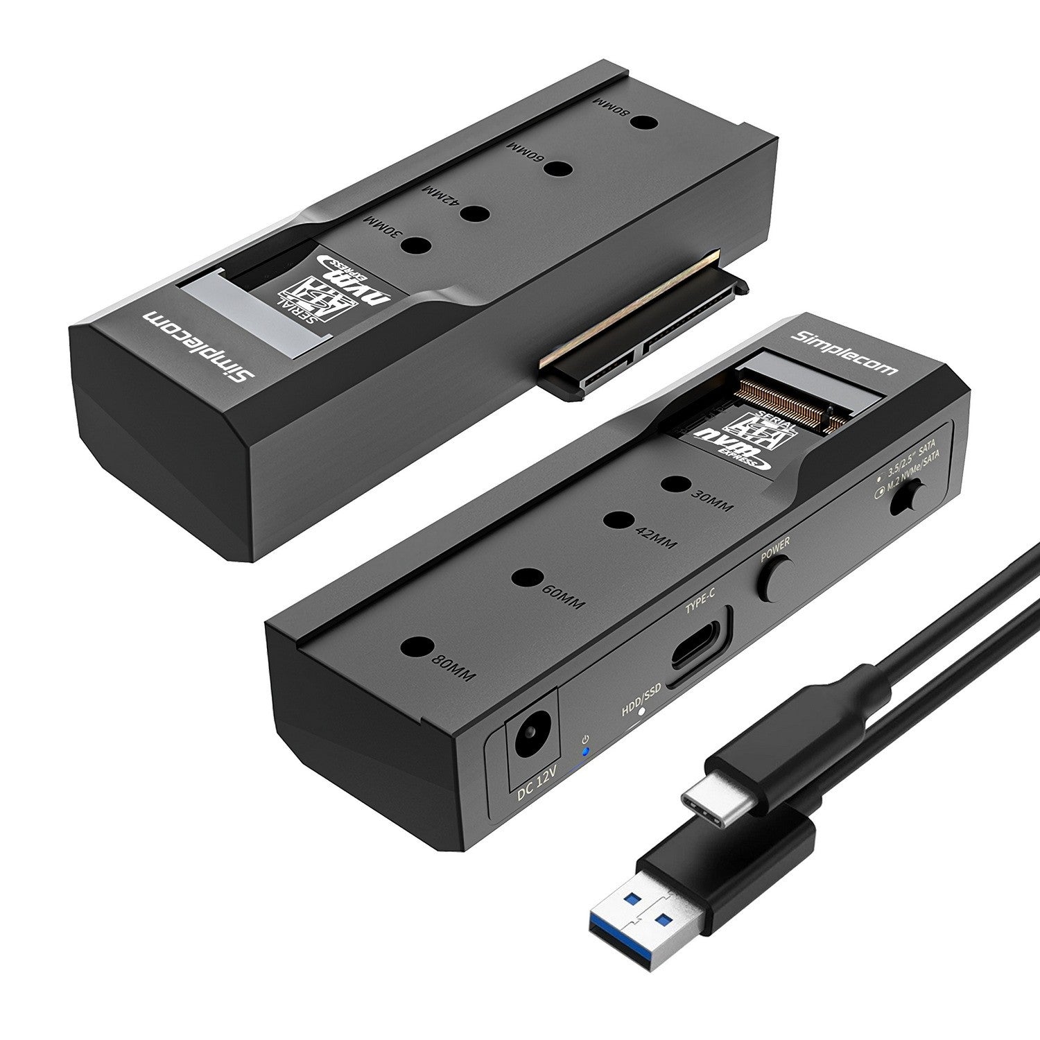 Simplecom SA536 USB to M.2 and SATA 2-IN-1 Adapter for 2.5'/3.5' HDD & NVMe/SATA M.2 SSD with Power Supply USB 3.2 Gen2 10Gbps Simplecom SA536 USB to M.2 and SATA 2-IN-1 Adapter for 2.5'/3.5' HDD & NVMe/SATA M.2 SSD with Power Supply USB 3.2 Gen2 10Gbps